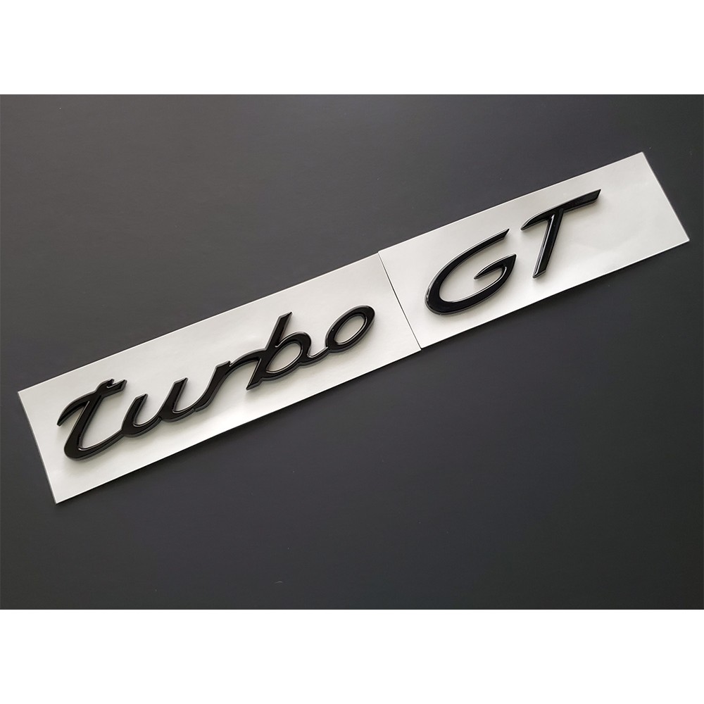 Black Porsche Cayenne turbo GT Emblem badge