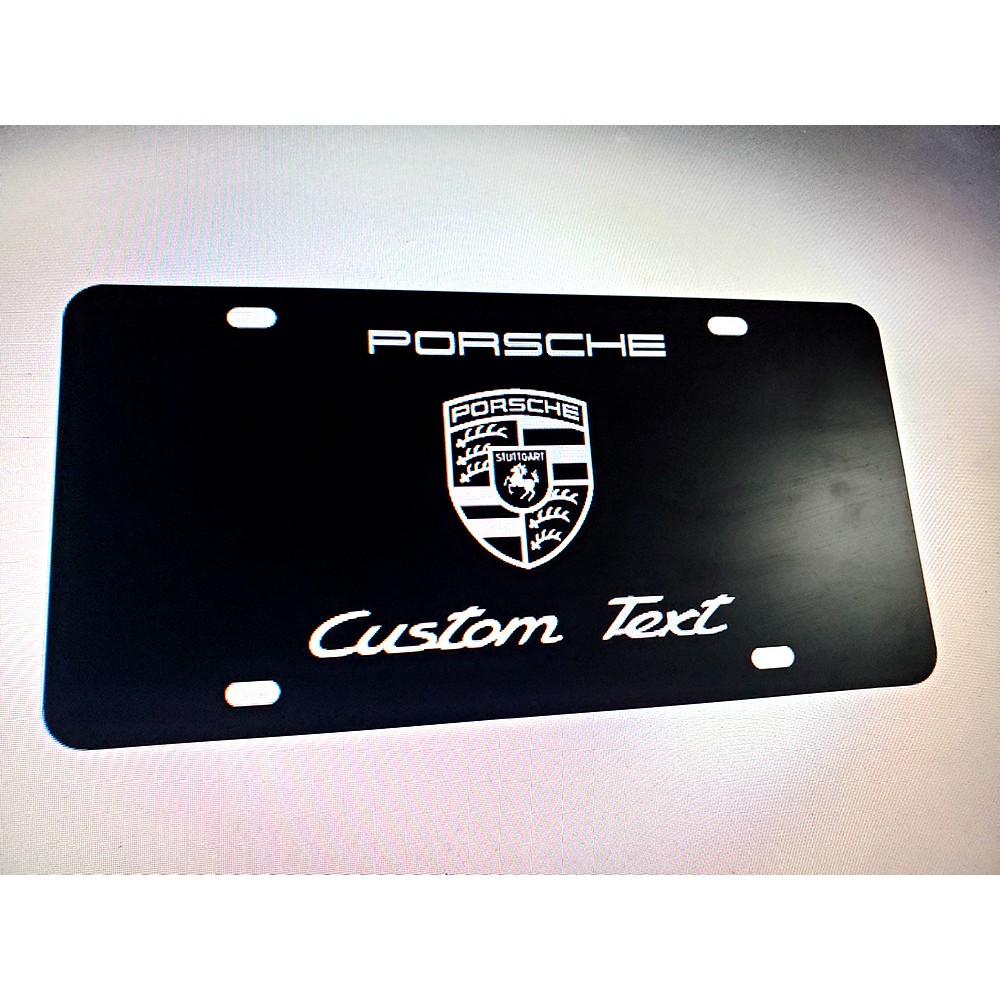 SALE! Porsche logo License Plate with Custom Text - 10% OFF