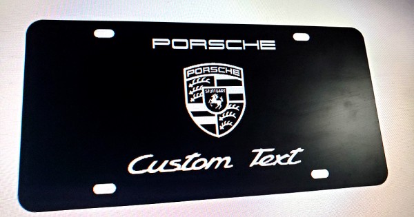 SALE! Porsche logo License Plate with Custom Text - 10% OFF