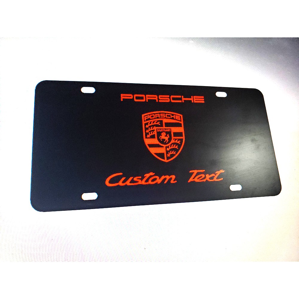 SALE! Porsche logo License Plate with Custom Text - 10% OFF