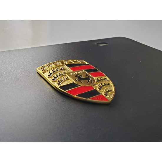 Porsche License plate with Crest Logo