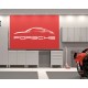 Porsche Garage Wall decal sign silhouette v2