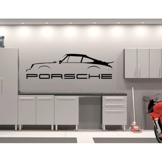 Porsche Garage Wall decal sign silhouette - Past model -  v3