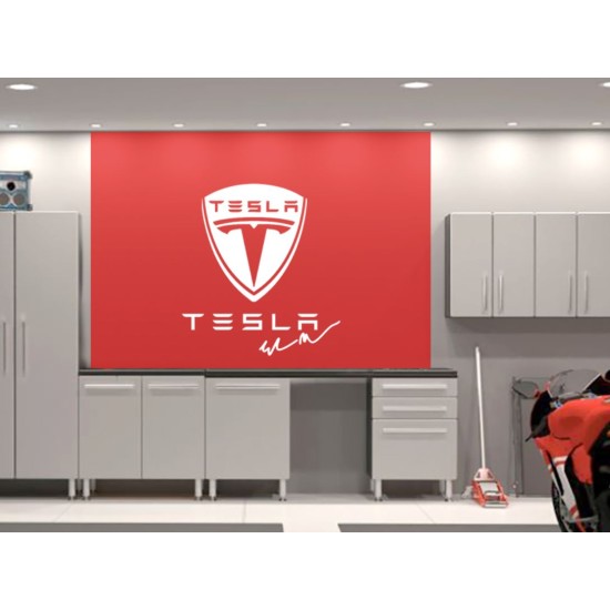 TESLA logo Garage Wall decal sign - v1