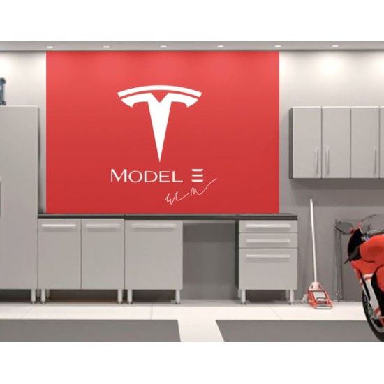 Tesla Model 3 logo Garage Wall decal sign - v4