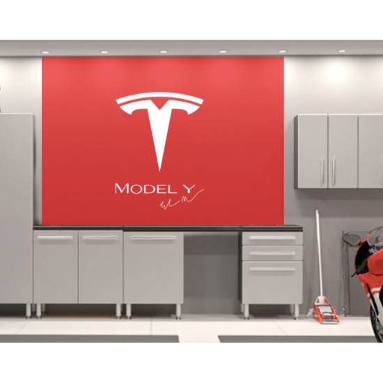 Tesla Model Y logo Garage Wall decal sign - v3